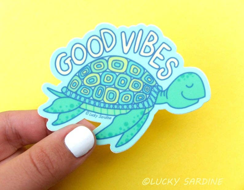 Sea Turtle Good Vibes Vinyl Sticker